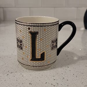 Anthropologie Tiled Margot Monogram Mug L